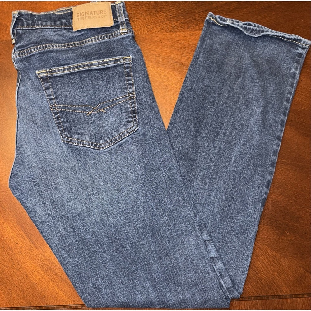 Levi Mens Signature 514 Slim Fit Jeans Dark Wash 32x28 5-Pocket SEE‎ NOTES
